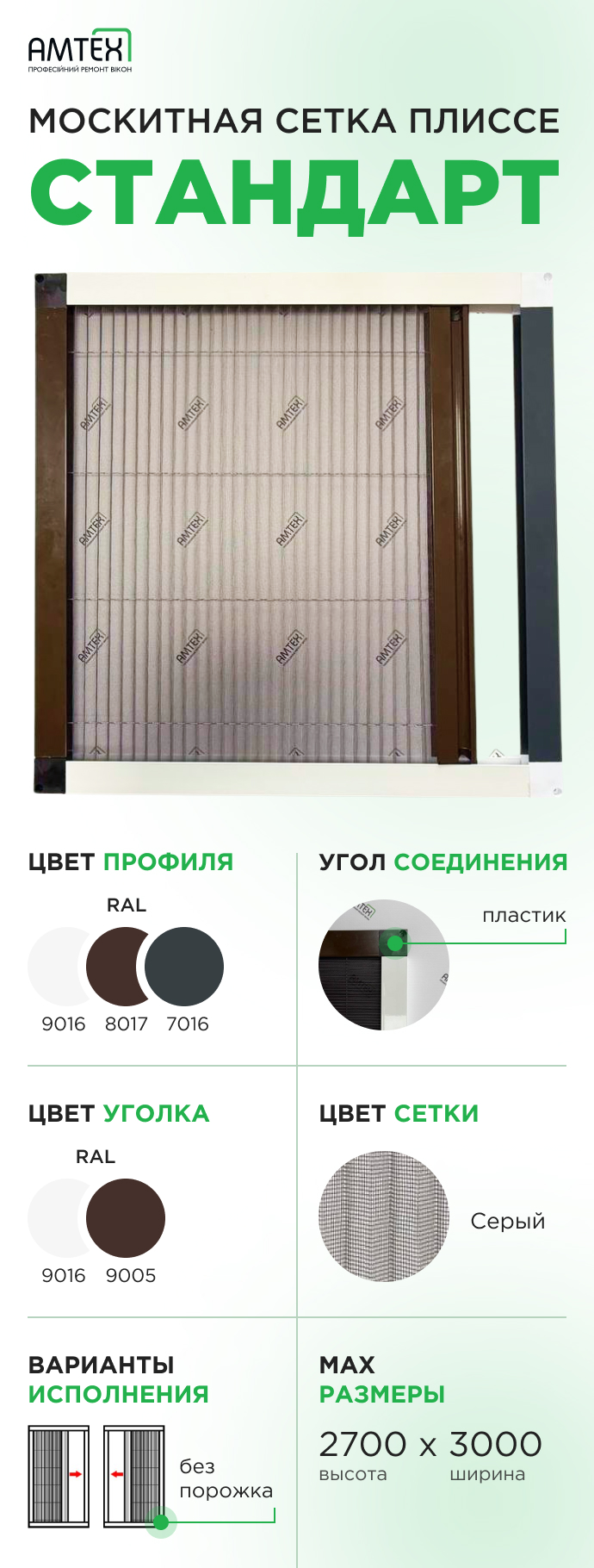 Москитные сетки плиссе